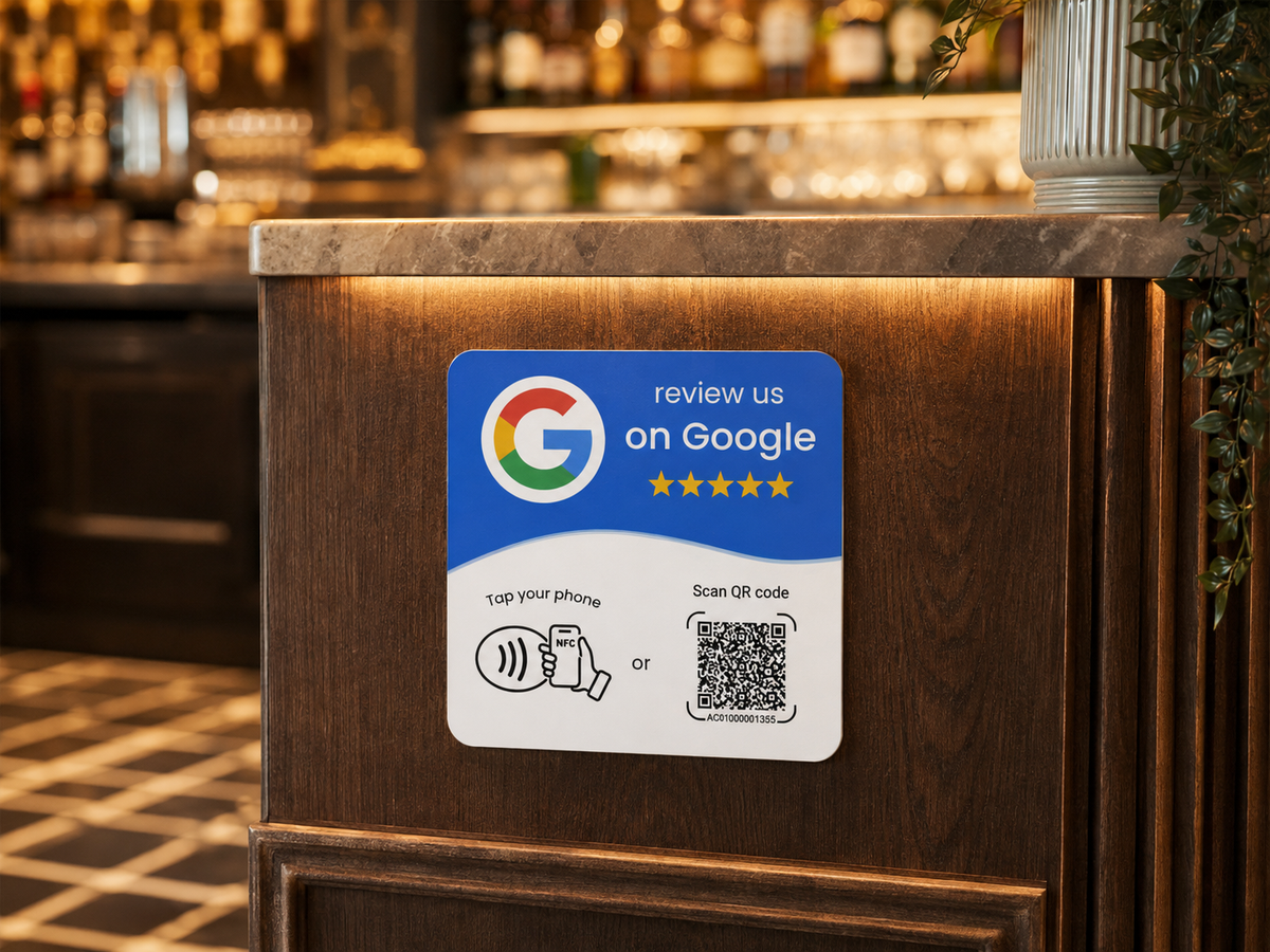Adhesivo con QR NFC Google Review