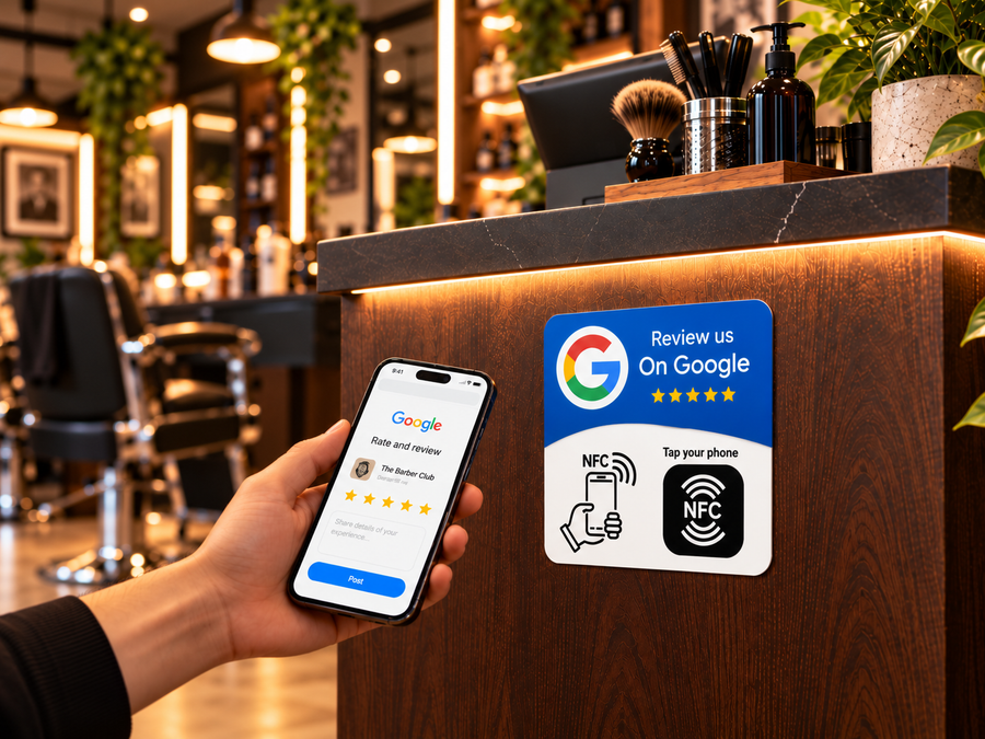 Adhesivo sin QR NFC Google Review